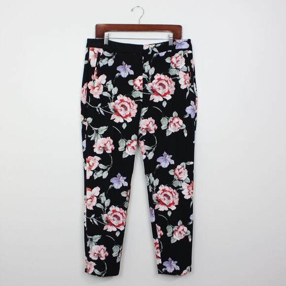 Adrianna Papell Pants Women's Size 12 Floral Print Kate - Picture 1 of 6
